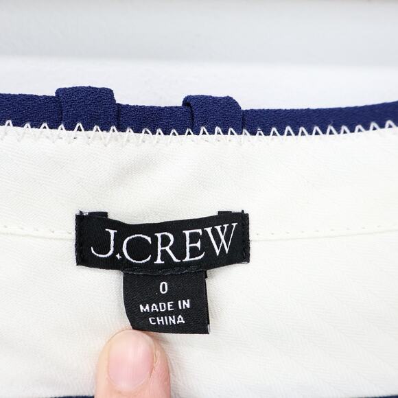 J.Crew Wide-Leg Essential Trouser Dress Pant In City Crepe Navy Blue Size 0 - Picture 7 of 8